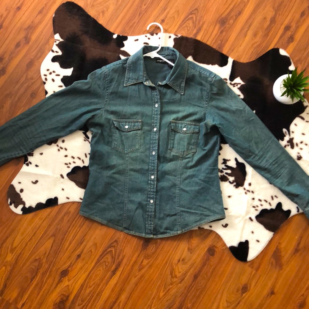 Denim button down